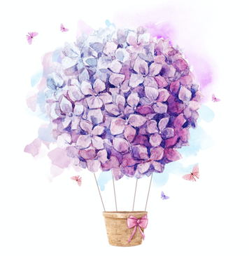 Floral Hot Balloon Waterslide Decal