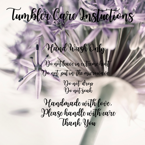 Tumbler Care Cards "Lilac Flowers"