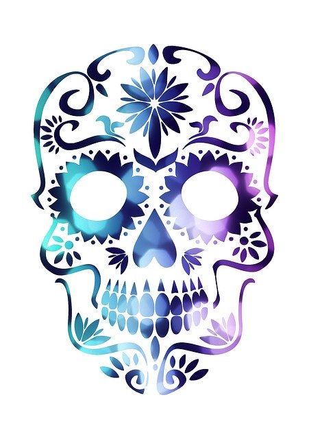 Blue and Purple Skull