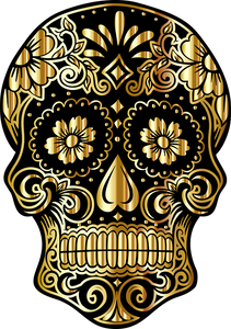 Gold and Black Skull