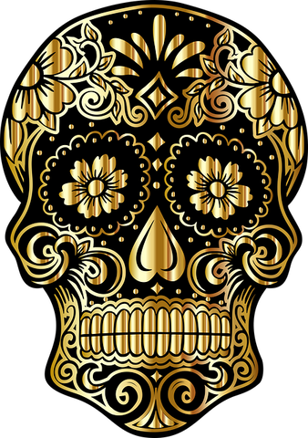 Gold and Black Skull