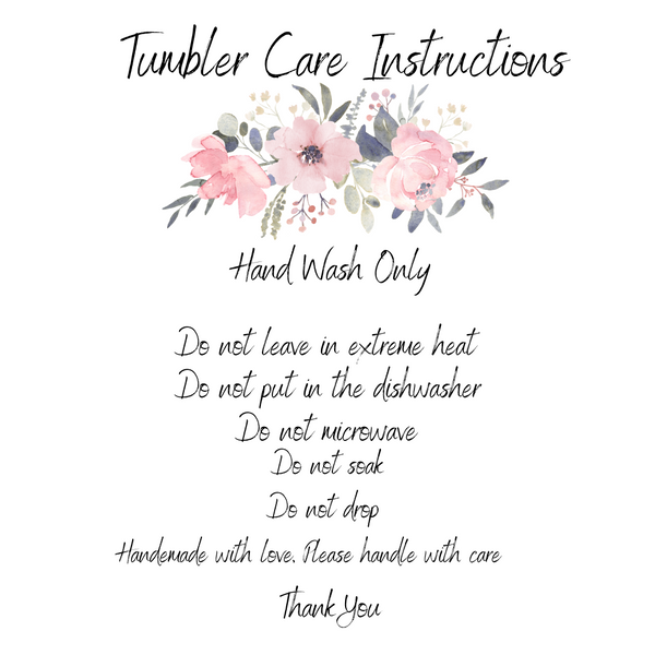 Tumbler Care Cards "Peonies"